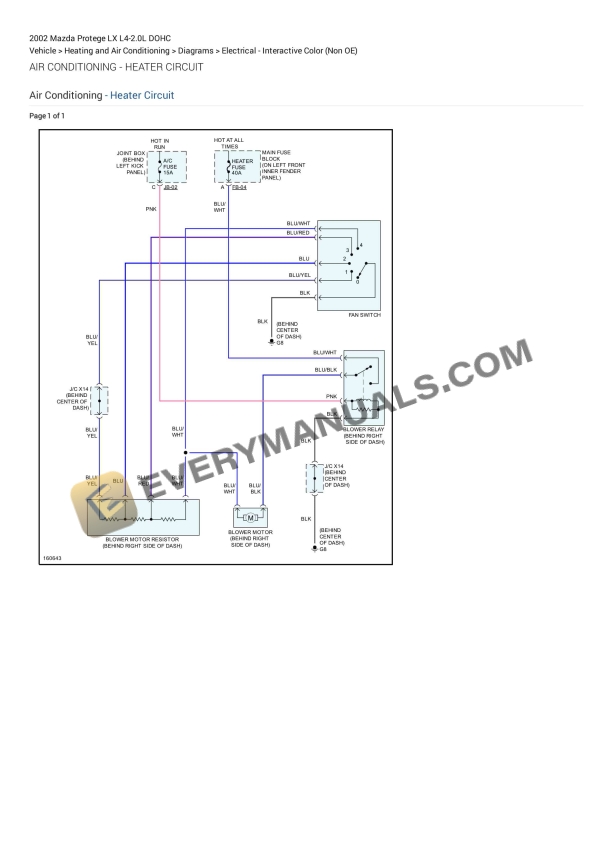Mazda Protege LX 2002 Electrical Diagrams L4-2.0L DOHC 3 Mazda Protege LX 2002 Electrical Diagrams L4-2.0L DOHC