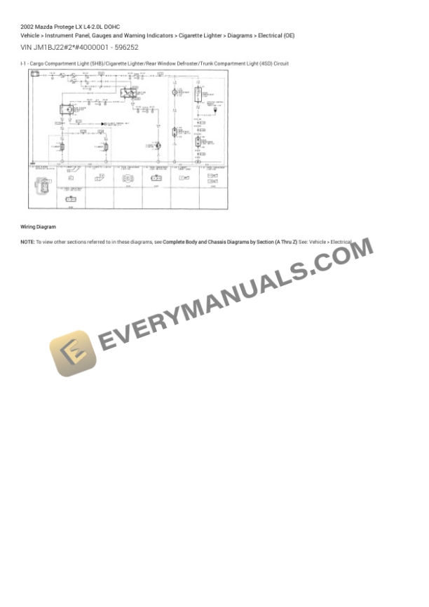 Mazda Protege LX 2002 Electrical Diagrams L4-2.0L DOHC 5 Mazda Protege LX 2002 Electrical Diagrams L4-2.0L DOHC - Image 3