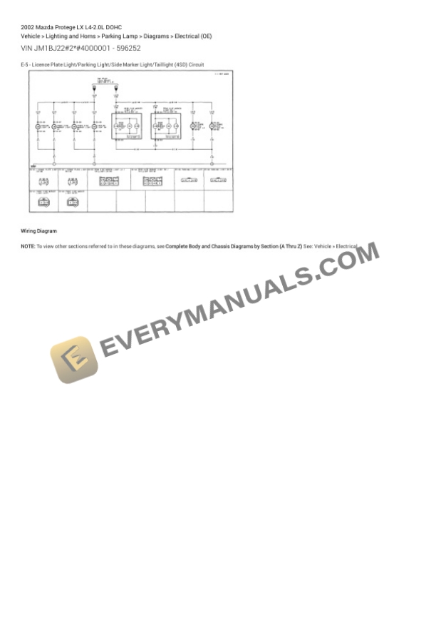 Mazda Protege LX 2002 Electrical Diagrams L4-2.0L DOHC 6 Mazda Protege LX 2002 Electrical Diagrams L4-2.0L DOHC - Image 4