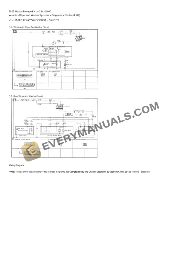 Mazda Protege LX 2002 Electrical Diagrams L4-2.0L DOHC 7 Mazda Protege LX 2002 Electrical Diagrams L4-2.0L DOHC - Image 5