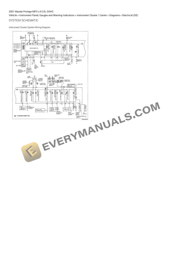 Mazda Protege MP3 2001 Electrical Diagrams L4-2.0L DOHC 7 Mazda Protege MP3 2001 Electrical Diagrams L4-2.0L DOHC - Image 5