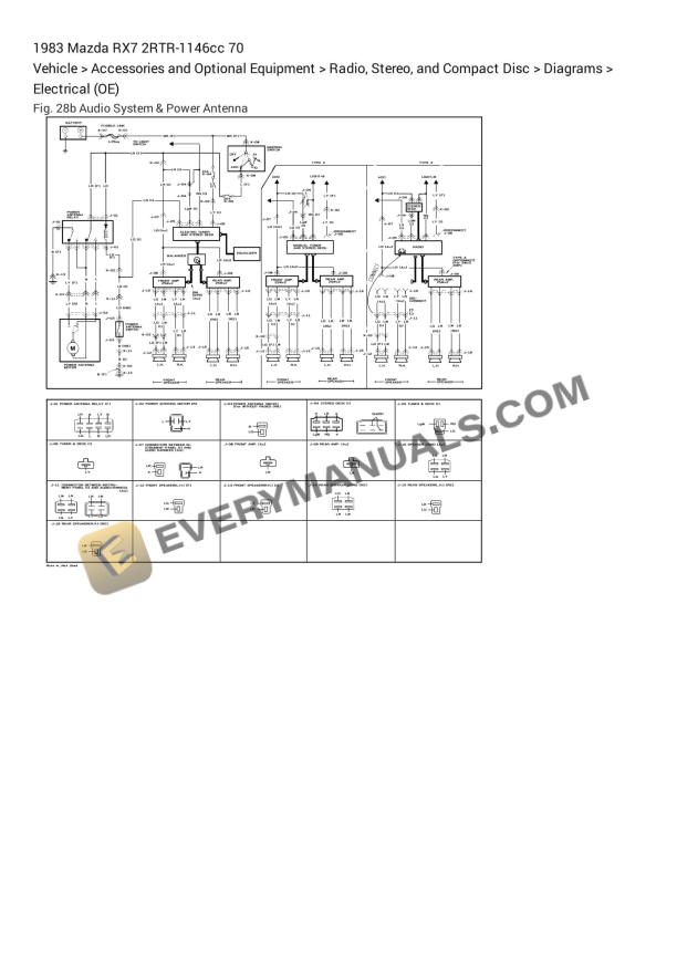 Mazda RX7 1983 Electrical Diagrams 2RTR-1146cc 70