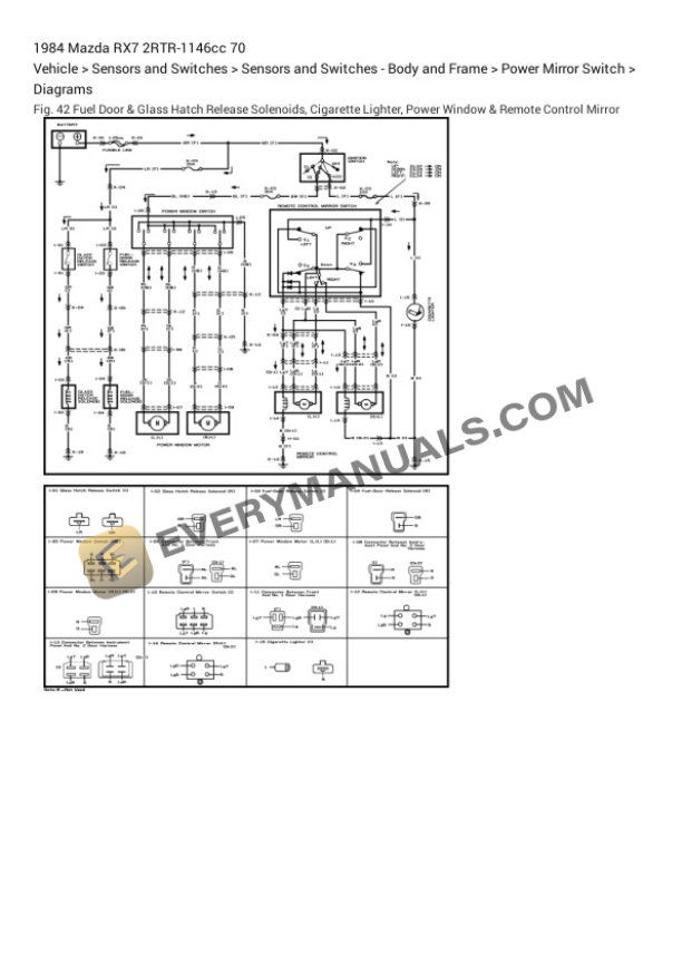 Mazda RX7 1984 Electrical Diagrams 2RTR-1146cc 70 4 Mazda RX7 1984 Electrical Diagrams 2RTR-1146cc 70 - Image 2
