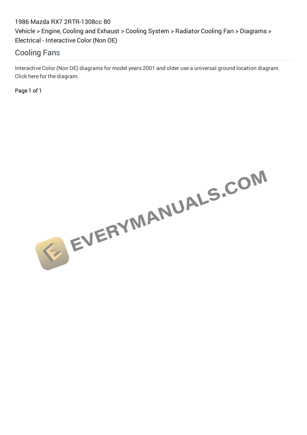 Mazda RX7 1986 Electrical Diagrams 2RTR-1308cc 80