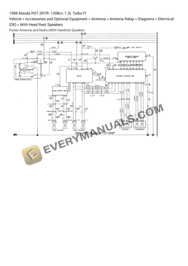 Mazda RX7 1988 Electrical Diagrams 2RTR- 1308cc 1.3L Turbo FI 7 Mazda RX7 1988 Electrical Diagrams 2RTR- 1308cc 1.3L Turbo FI - Image 5