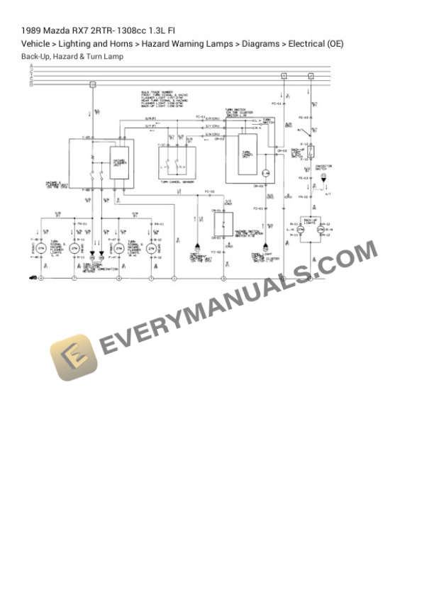 Mazda RX7 1989 Electrical Diagrams 2RTR- 1308cc 1.3L FI 6 Mazda RX7 1989 Electrical Diagrams 2RTR- 1308cc 1.3L FI - Image 4