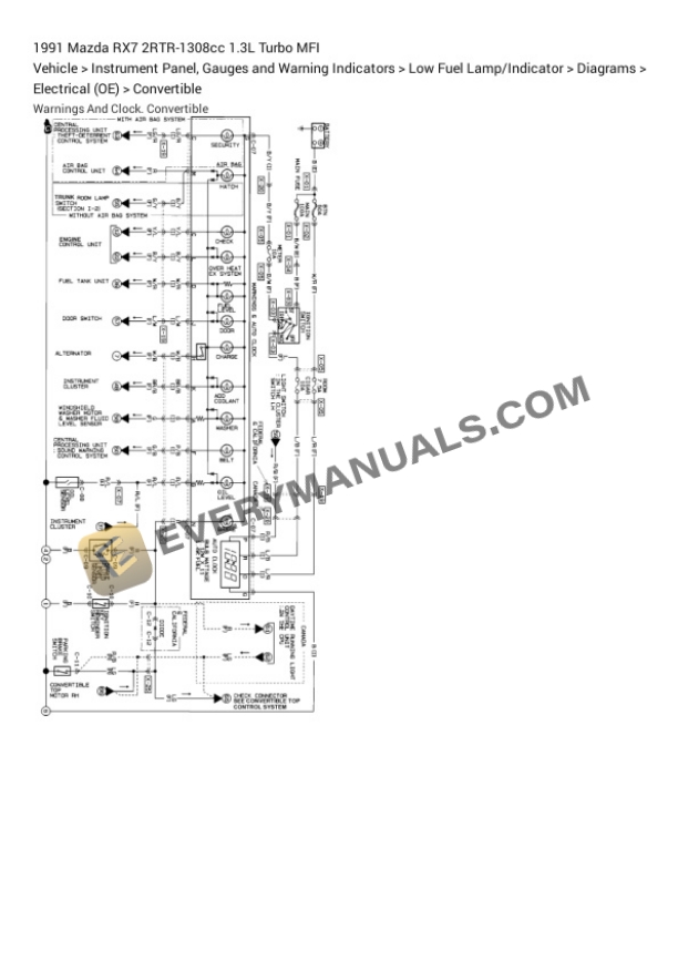 Mazda RX7 1991 Electrical Diagrams 2RTR-1308cc 1.3L Turbo MFI 6 Mazda RX7 1991 Electrical Diagrams 2RTR-1308cc 1.3L Turbo MFI - Image 4