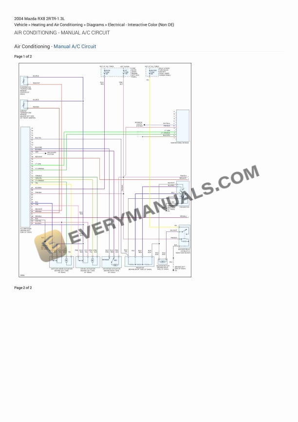Mazda RX8 2004 Electrical Diagrams 2RTR-1.3L 3 Mazda RX8 2004 Electrical Diagrams 2RTR-1.3L