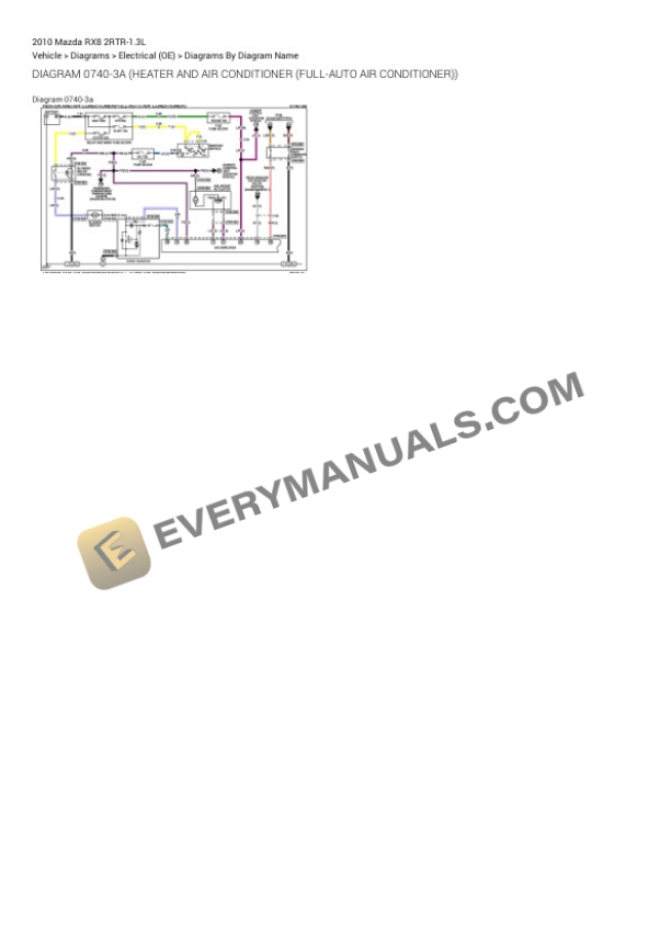 Mazda RX8 2010 Electrical Diagrams 2RTR-1.3L 4 Mazda RX8 2010 Electrical Diagrams 2RTR-1.3L - Image 2