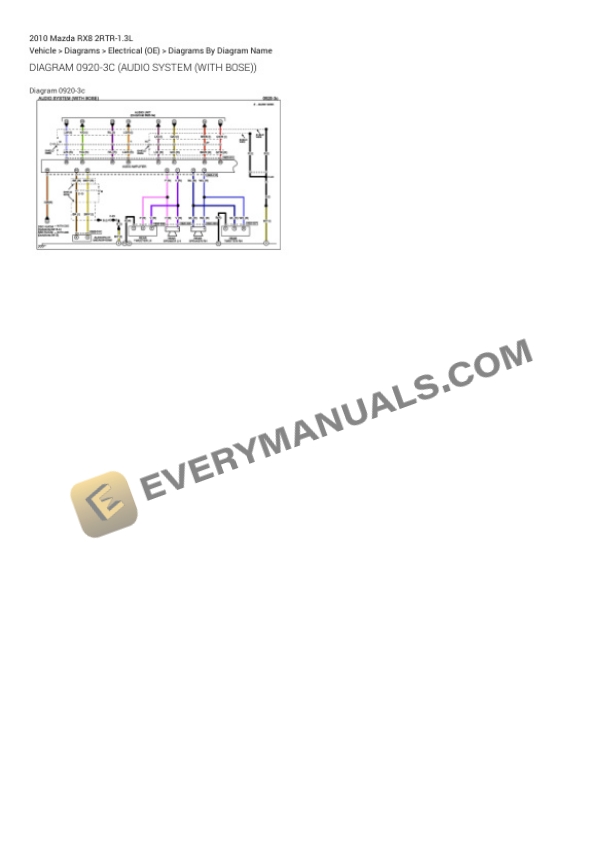 Mazda RX8 2010 Electrical Diagrams 2RTR-1.3L 5 Mazda RX8 2010 Electrical Diagrams 2RTR-1.3L - Image 3
