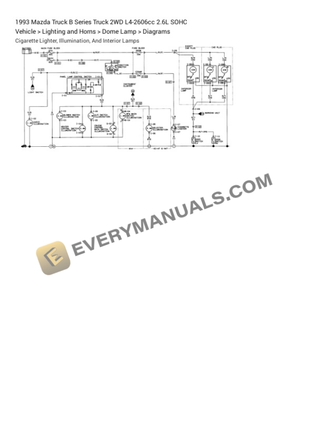 Mazda Truck B Series Truck 2WD 1993 Electrical Diagrams L4-2606cc 2.6L SOHC 4 Mazda Truck B Series Truck 2WD 1993 Electrical Diagrams L4-2606cc 2.6L SOHC - Image 2