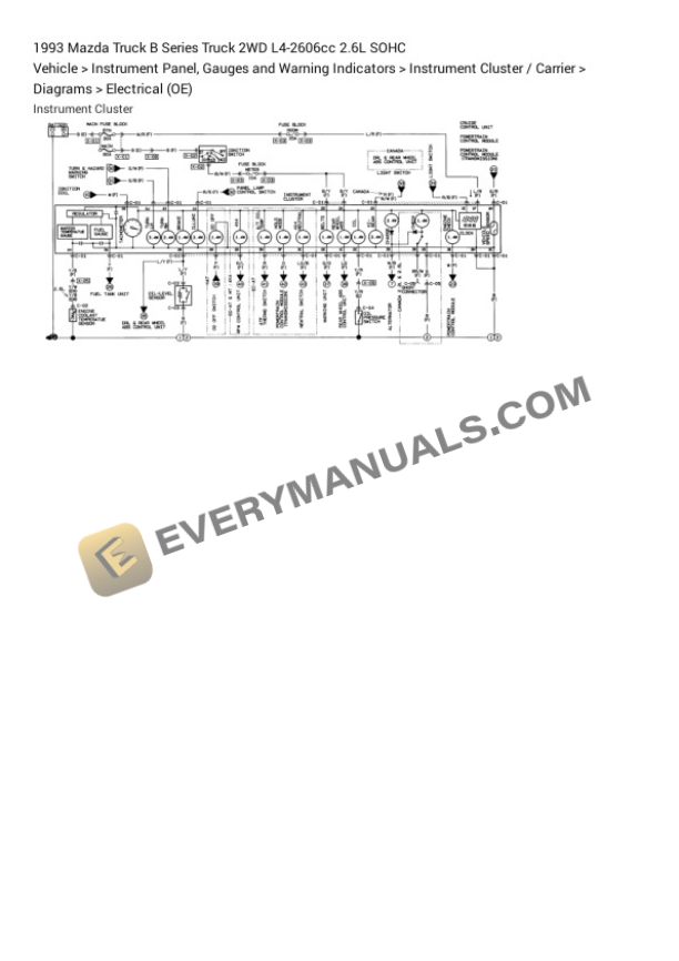 Mazda Truck B Series Truck 2WD 1993 Electrical Diagrams L4-2606cc 2.6L SOHC 5 Mazda Truck B Series Truck 2WD 1993 Electrical Diagrams L4-2606cc 2.6L SOHC - Image 3