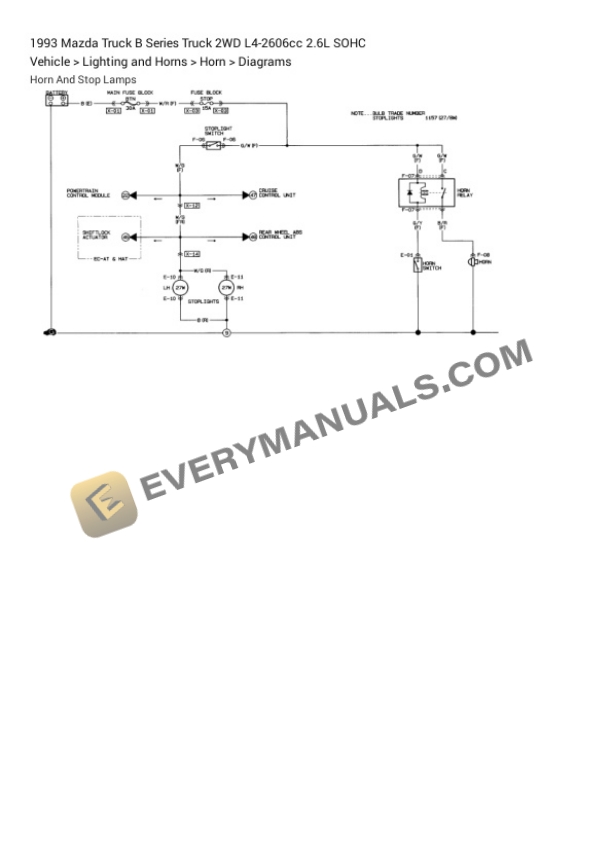 Mazda Truck B Series Truck 2WD 1993 Electrical Diagrams L4-2606cc 2.6L SOHC 6 Mazda Truck B Series Truck 2WD 1993 Electrical Diagrams L4-2606cc 2.6L SOHC - Image 4