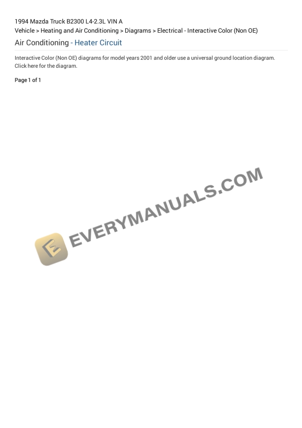 Mazda Truck B2300 1994 Electrical Diagrams L4-2.3L VIN A