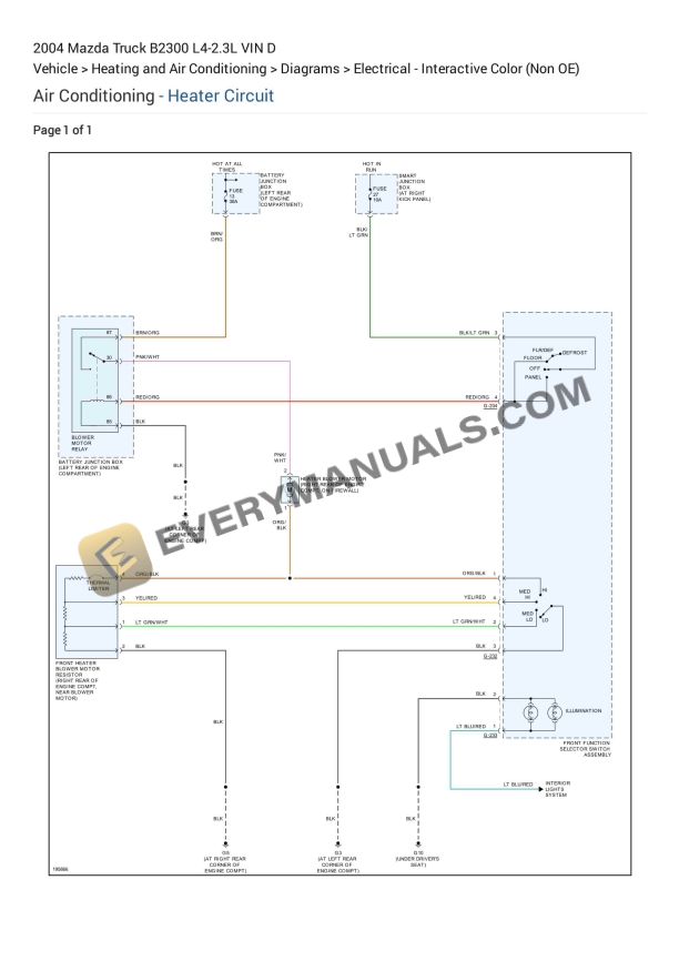 Mazda Truck B2300 2004 Electrical Diagrams L4-2.3L VIN D 1 mazda truck b2300 2004 electrical diagrams l4 23l vin d 1