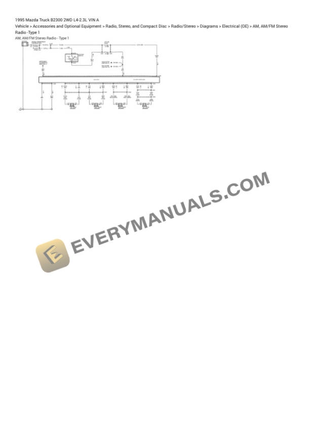 Mazda Truck B2300 2WD 1995 Electrical Diagrams L4-2.3L VIN A 6 Mazda Truck B2300 2WD 1995 Electrical Diagrams L4-2.3L VIN A - Image 4