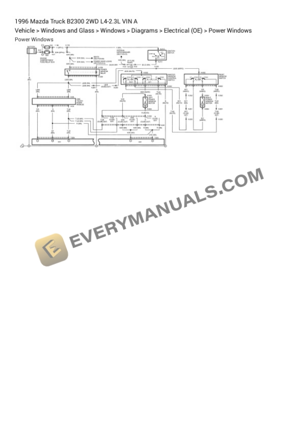 Mazda Truck B2300 2WD 1996 Electrical Diagrams L4-2.3L VIN A 6 Mazda Truck B2300 2WD 1996 Electrical Diagrams L4-2.3L VIN A - Image 4