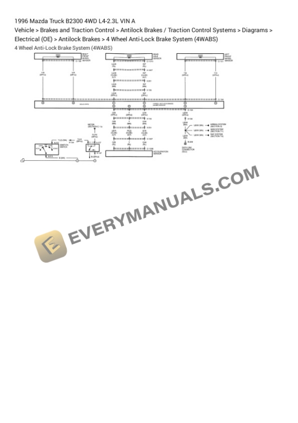 Mazda Truck B2300 4WD 1996 Electrical Diagrams L4-2.3L VIN A 7 Mazda Truck B2300 4WD 1996 Electrical Diagrams L4-2.3L VIN A - Image 5