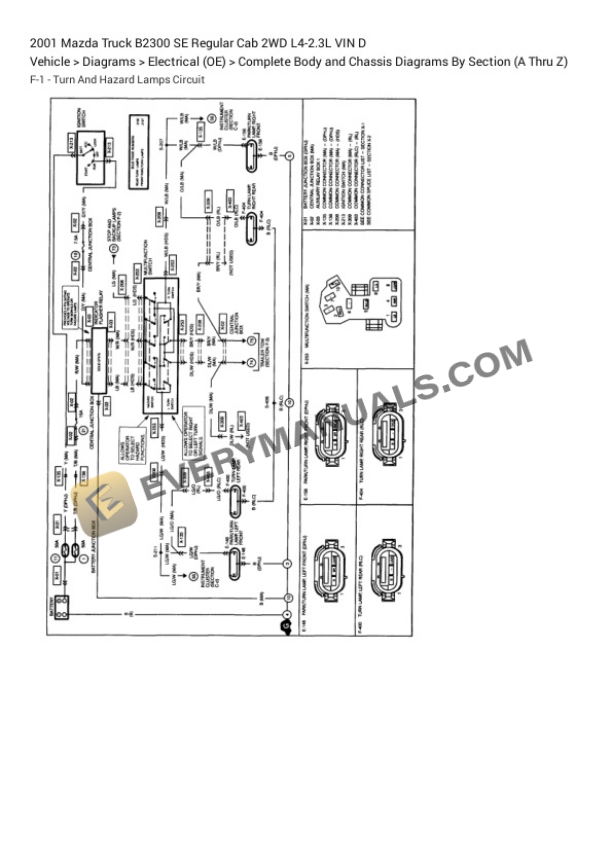 Mazda Truck B2300 SE Regular Cab 2WD 2001 Electrical Diagrams L4-2.3L VIN D 5 Mazda Truck B2300 SE Regular Cab 2WD 2001 Electrical Diagrams L4-2.3L VIN D - Image 3