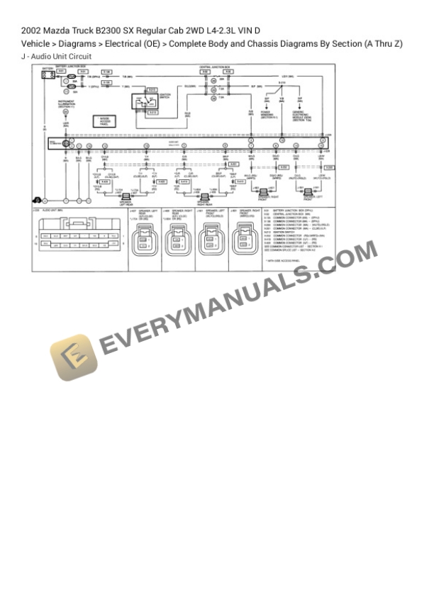 Mazda Truck B2300 SX Regular Cab 2WD 2002 Electrical Diagrams L4-2.3L VIN D 7 Mazda Truck B2300 SX Regular Cab 2WD 2002 Electrical Diagrams L4-2.3L VIN D - Image 5