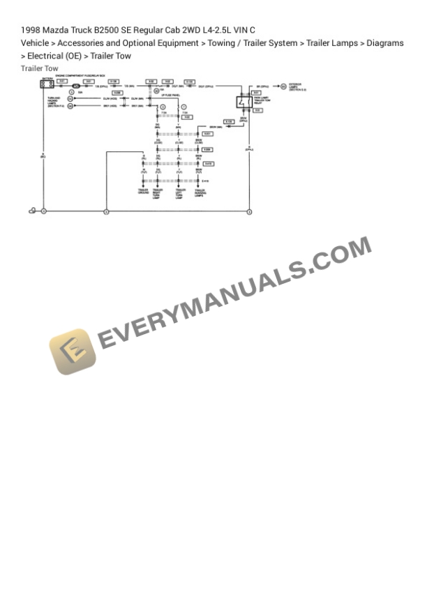 Mazda Truck B2500 SE Regular Cab 2WD 1998 Electrical Diagrams L4-2.5L VIN C 5 Mazda Truck B2500 SE Regular Cab 2WD 1998 Electrical Diagrams L4-2.5L VIN C - Image 3