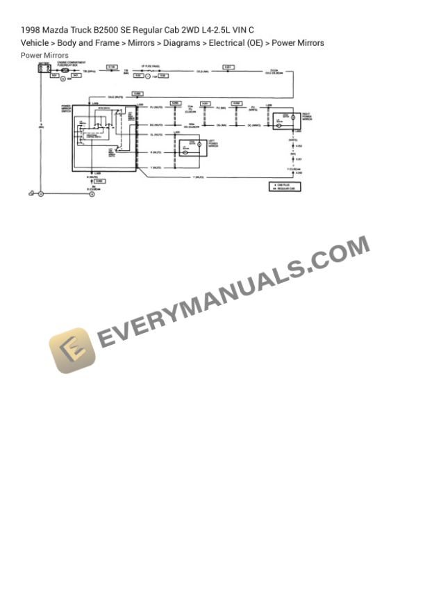 Mazda Truck B2500 SE Regular Cab 2WD 1998 Electrical Diagrams L4-2.5L VIN C 7 Mazda Truck B2500 SE Regular Cab 2WD 1998 Electrical Diagrams L4-2.5L VIN C - Image 5