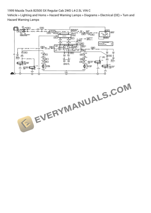 Mazda Truck B2500 SX Regular Cab 2WD 1999 Electrical Diagrams L4-2.5L VIN C 5 Mazda Truck B2500 SX Regular Cab 2WD 1999 Electrical Diagrams L4-2.5L VIN C - Image 3