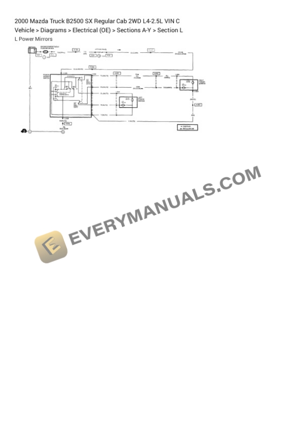 Mazda Truck B2500 SX Regular Cab 2WD 2000 Electrical Diagrams L4-2.5L VIN C 6 Mazda Truck B2500 SX Regular Cab 2WD 2000 Electrical Diagrams L4-2.5L VIN C - Image 4