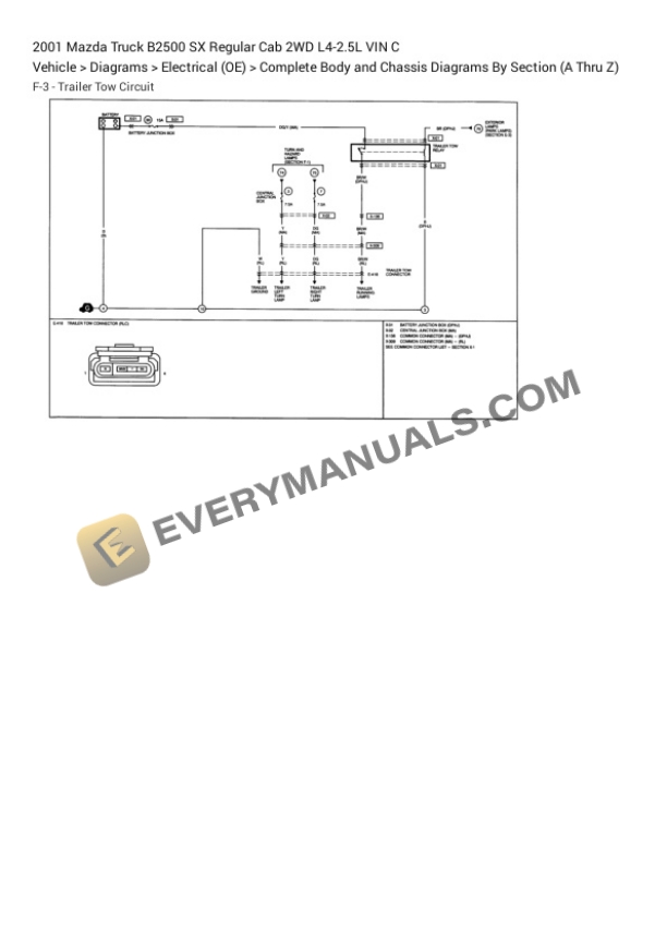 Mazda Truck B2500 SX Regular Cab 2WD 2001 Electrical Diagrams L4-2.5L VIN C 5 Mazda Truck B2500 SX Regular Cab 2WD 2001 Electrical Diagrams L4-2.5L VIN C - Image 3