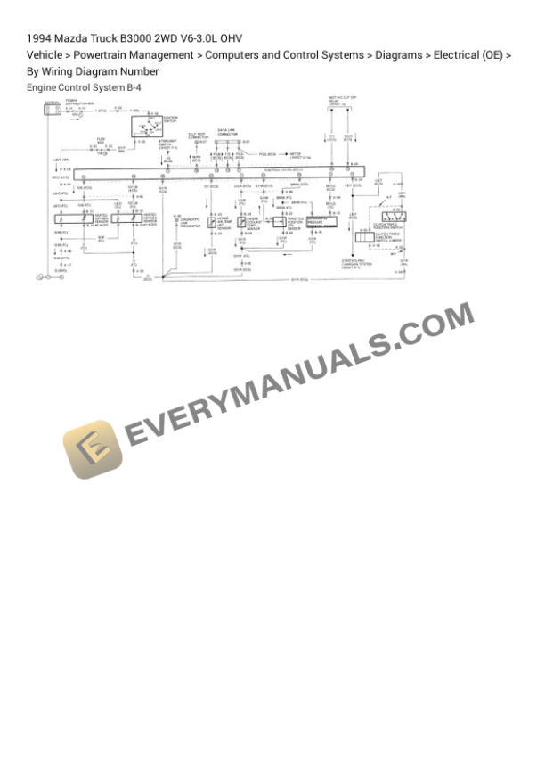 Mazda Truck B3000 2WD 1994 Electrical Diagrams V6-3.0L OHV 4 Mazda Truck B3000 2WD 1994 Electrical Diagrams V6-3.0L OHV - Image 2