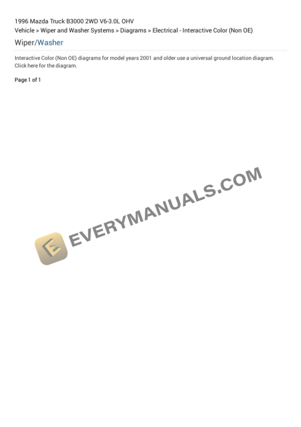 Mazda Truck B3000 2WD 1996 Electrical Diagrams V6-3.0L OHV 4 Mazda Truck B3000 2WD 1996 Electrical Diagrams V6-3.0L OHV - Image 2