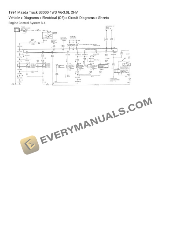 Mazda Truck B3000 4WD 1994 Electrical Diagrams V6-3.0L OHV 4 Mazda Truck B3000 4WD 1994 Electrical Diagrams V6-3.0L OHV - Image 2