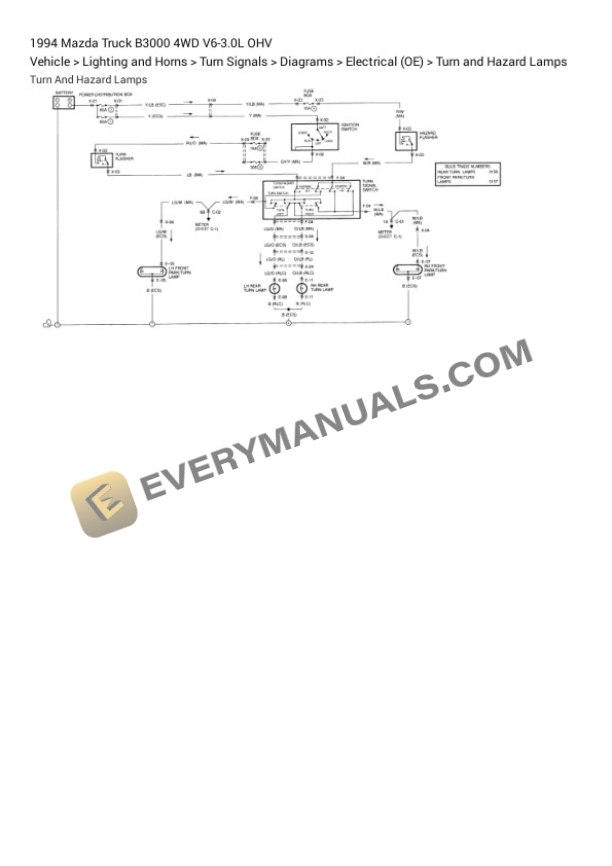 Mazda Truck B3000 4WD 1994 Electrical Diagrams V6-3.0L OHV 5 Mazda Truck B3000 4WD 1994 Electrical Diagrams V6-3.0L OHV - Image 3