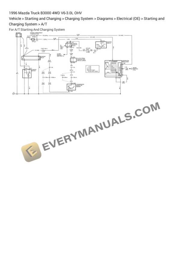 Mazda Truck B3000 4WD 1996 Electrical Diagrams V6-3.0L OHV 4 Mazda Truck B3000 4WD 1996 Electrical Diagrams V6-3.0L OHV - Image 2