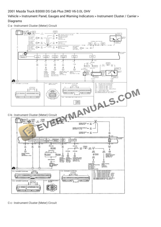 Mazda Truck B3000 DS Cab Plus 2WD 2001 Electrical Diagrams V6-3.0L OHV 7 Mazda Truck B3000 DS Cab Plus 2WD 2001 Electrical Diagrams V6-3.0L OHV - Image 5