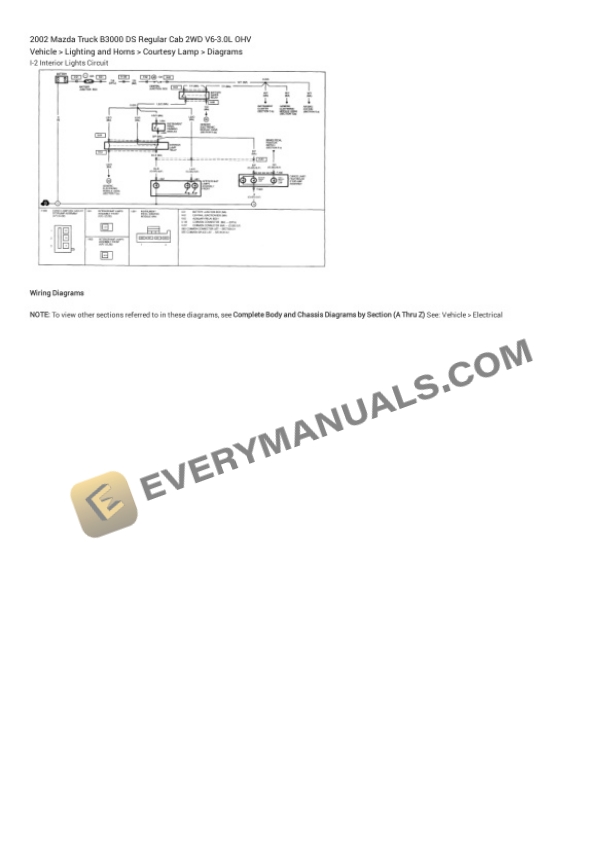 Mazda Truck B3000 DS Regular Cab 2WD 2002 Electrical Diagrams V6-3.0L OHV 4 Mazda Truck B3000 DS Regular Cab 2WD 2002 Electrical Diagrams V6-3.0L OHV - Image 2