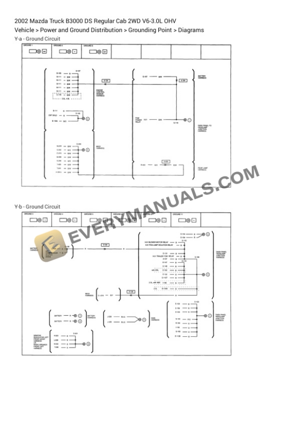 Mazda Truck B3000 DS Regular Cab 2WD 2002 Electrical Diagrams V6-3.0L OHV 5 Mazda Truck B3000 DS Regular Cab 2WD 2002 Electrical Diagrams V6-3.0L OHV - Image 3