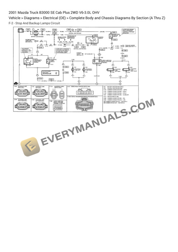 Mazda Truck B3000 SE Cab Plus 2WD 2001 Electrical Diagrams V6-3.0L OHV 5 Mazda Truck B3000 SE Cab Plus 2WD 2001 Electrical Diagrams V6-3.0L OHV - Image 3