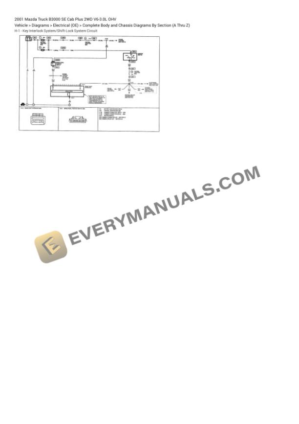 Mazda Truck B3000 SE Cab Plus 2WD 2001 Electrical Diagrams V6-3.0L OHV 6 Mazda Truck B3000 SE Cab Plus 2WD 2001 Electrical Diagrams V6-3.0L OHV - Image 4