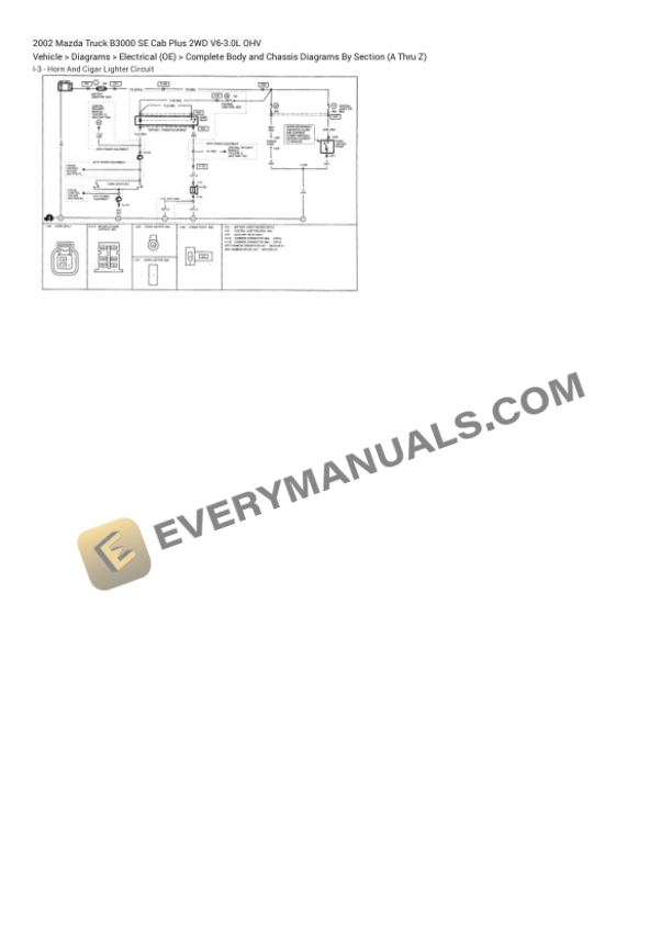 Mazda Truck B3000 SE Cab Plus 2WD 2002 Electrical Diagrams V6-3.0L OHV 6 Mazda Truck B3000 SE Cab Plus 2WD 2002 Electrical Diagrams V6-3.0L OHV - Image 4