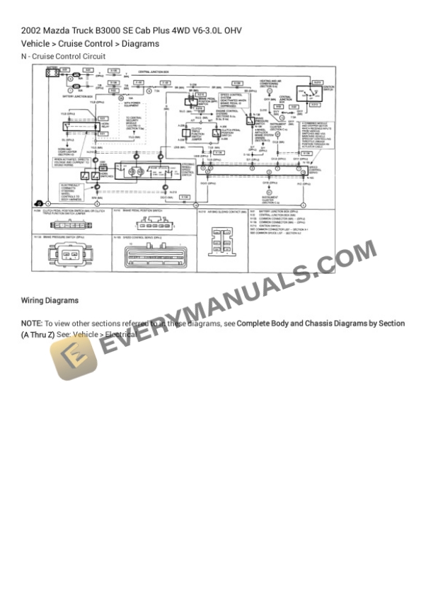 Mazda Truck B3000 SE Cab Plus 4WD 2002 Electrical Diagrams V6-3.0L OHV 4 Mazda Truck B3000 SE Cab Plus 4WD 2002 Electrical Diagrams V6-3.0L OHV - Image 2