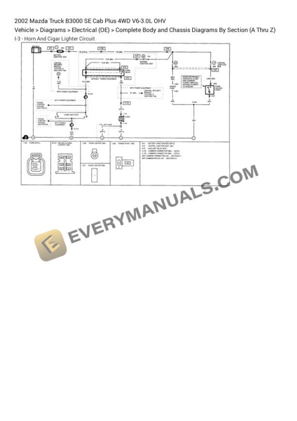 Mazda Truck B3000 SE Cab Plus 4WD 2002 Electrical Diagrams V6-3.0L OHV 6 Mazda Truck B3000 SE Cab Plus 4WD 2002 Electrical Diagrams V6-3.0L OHV - Image 4