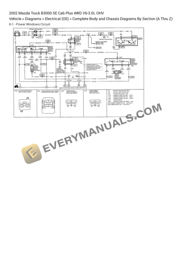 Mazda Truck B3000 SE Cab Plus 4WD 2002 Electrical Diagrams V6-3.0L OHV 7 Mazda Truck B3000 SE Cab Plus 4WD 2002 Electrical Diagrams V6-3.0L OHV - Image 5