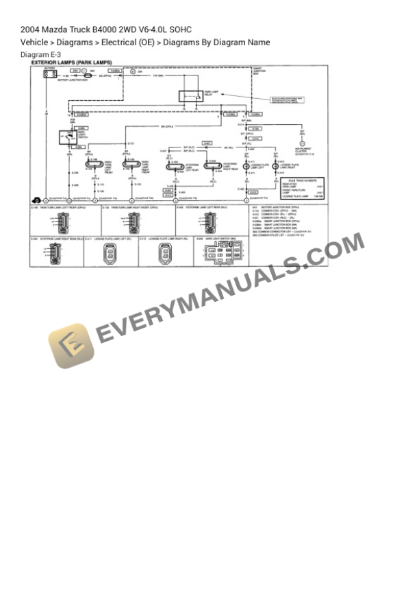 Mazda Truck B4000 2WD 2004 Electrical Diagrams V6-4.0L SOHC 4 Mazda Truck B4000 2WD 2004 Electrical Diagrams V6-4.0L SOHC - Image 2