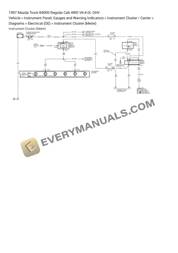 Mazda Truck B4000 Regular Cab 4WD 1997 Electrical Diagrams V6-4.0L OHV 4 Mazda Truck B4000 Regular Cab 4WD 1997 Electrical Diagrams V6-4.0L OHV - Image 2