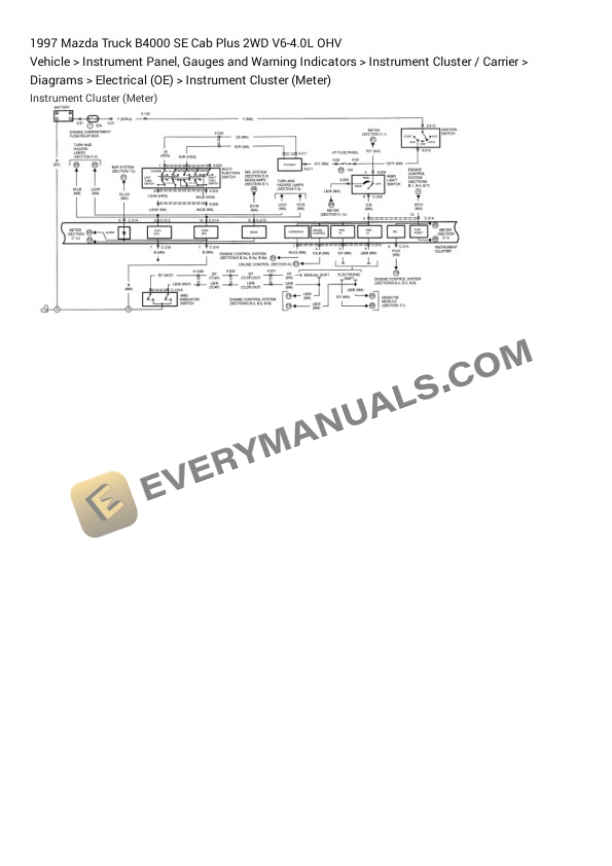 Mazda Truck B4000 SE Cab Plus 2WD 1997 Electrical Diagrams V6-4.0L OHV 4 Mazda Truck B4000 SE Cab Plus 2WD 1997 Electrical Diagrams V6-4.0L OHV - Image 2