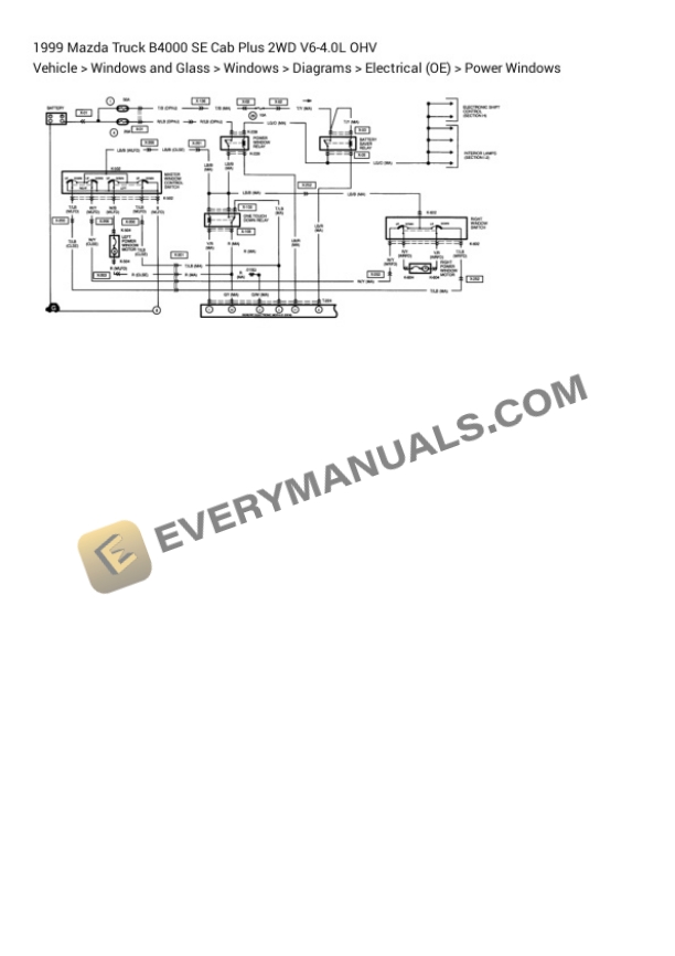 Mazda Truck B4000 SE Cab Plus 2WD 1999 Electrical Diagrams V6-4.0L OHV 7 Mazda Truck B4000 SE Cab Plus 2WD 1999 Electrical Diagrams V6-4.0L OHV - Image 5