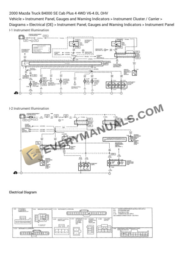 Mazda Truck B4000 SE Cab Plus 4 4WD 2000 Electrical Diagrams V6-4.0L OHV 6 Mazda Truck B4000 SE Cab Plus 4 4WD 2000 Electrical Diagrams V6-4.0L OHV - Image 4