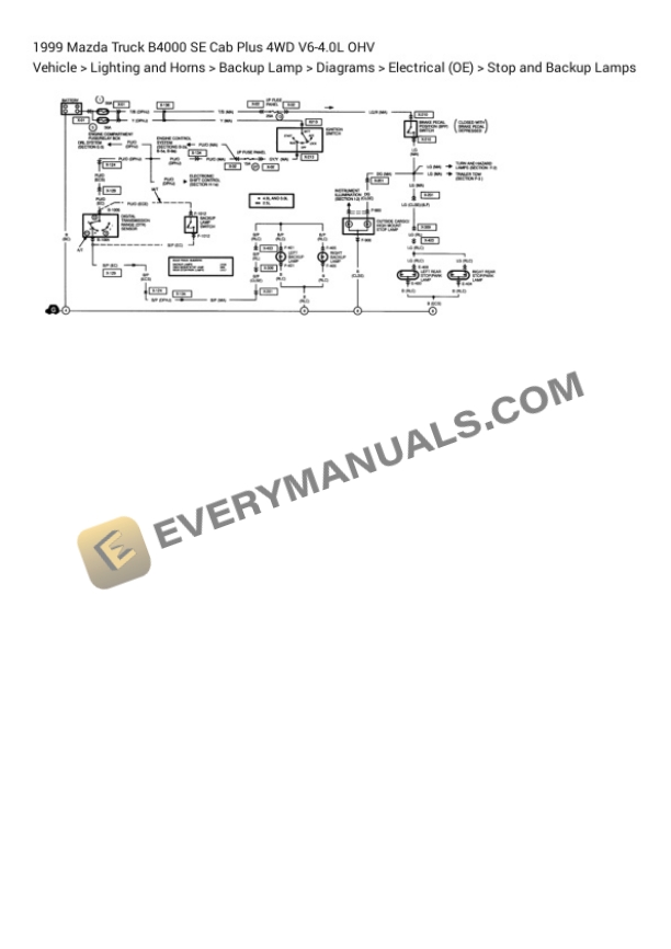 Mazda Truck B4000 SE Cab Plus 4WD 1999 Electrical Diagrams V6-4.0L OHV 5 Mazda Truck B4000 SE Cab Plus 4WD 1999 Electrical Diagrams V6-4.0L OHV - Image 3