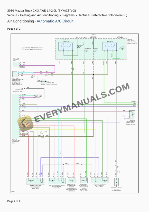 Mazda Truck CX-3 AWD 2019 Electrical Diagrams L4-2.0L (SKYACTIV-G)